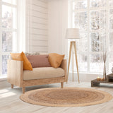 Alfombra Yute Braided BRC-197 A Natural Beige 150x150