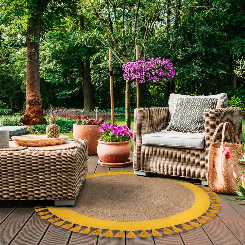 Alfombra Yute Red. Malibu 150X150 Amarillo DIB