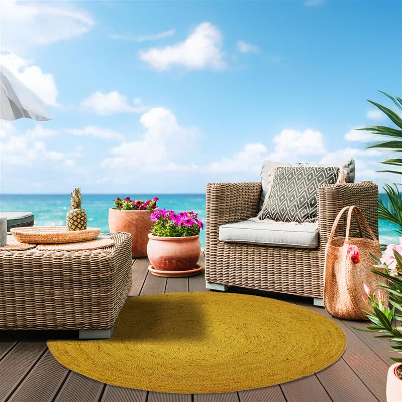 Alfombra Yute Red. Maui 150X150 Mostaza DIB