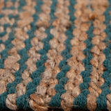 Alfombra Handwoven Yute Cotton Color 230X330 Natural/Turquesa