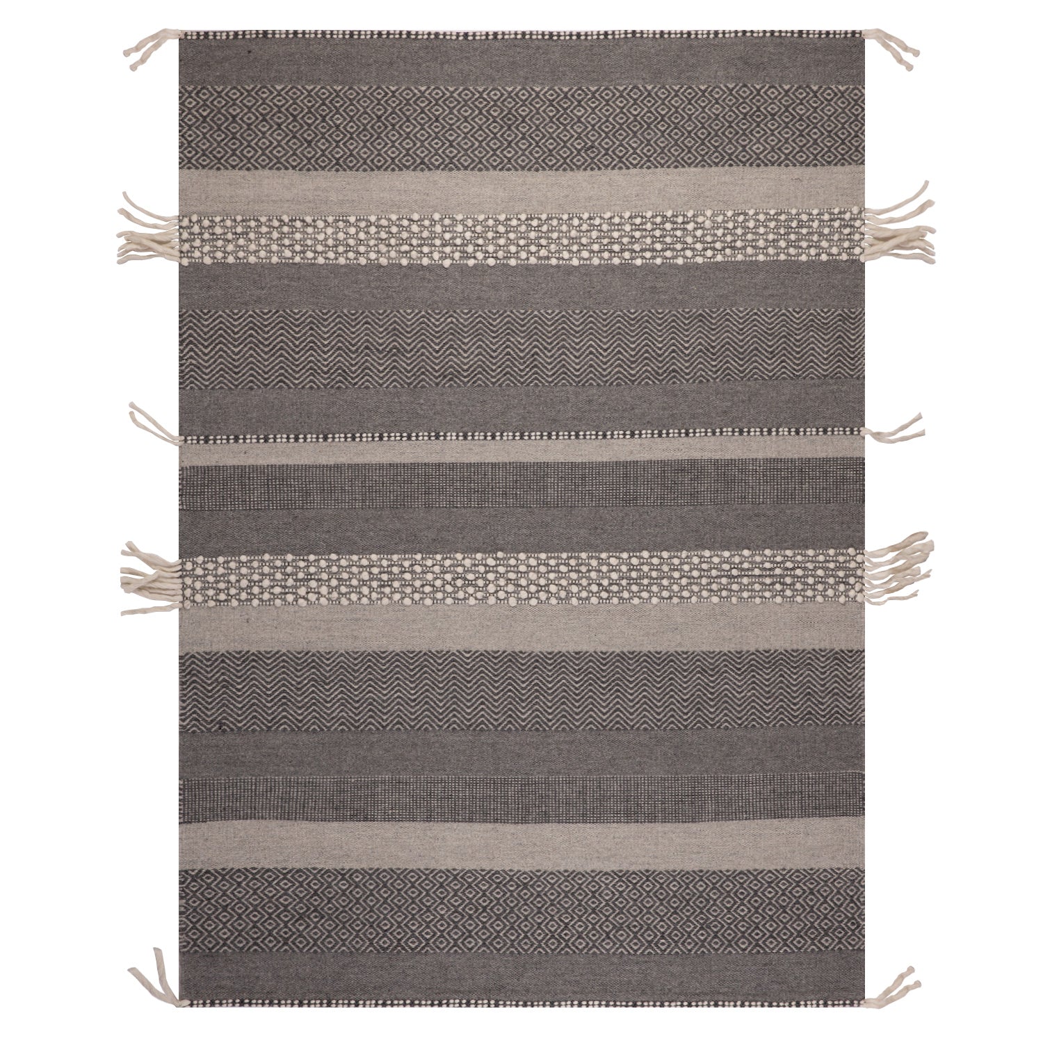 Alfombra Handwoven wool Tribal 190x290 Gris DIB