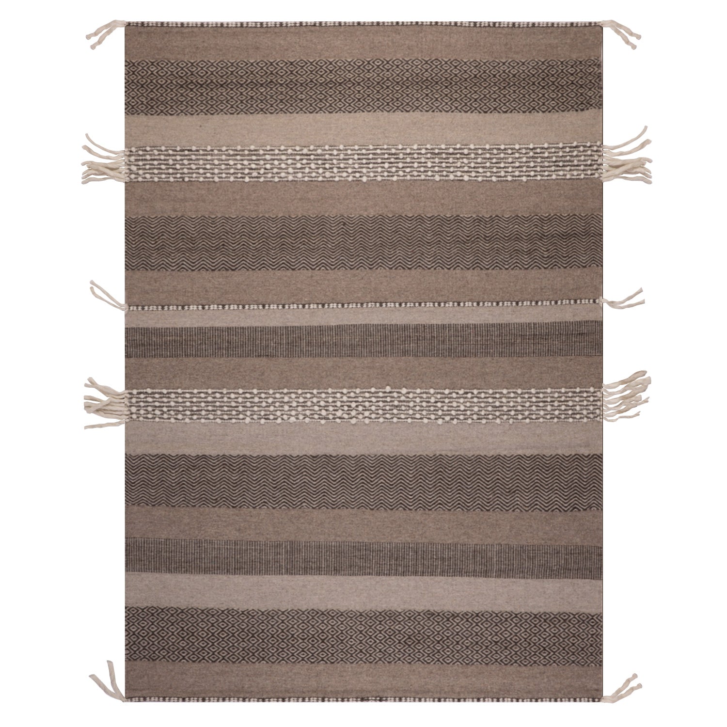 Alfombra Handwoven wool Tribal 190x290 Café DIB
