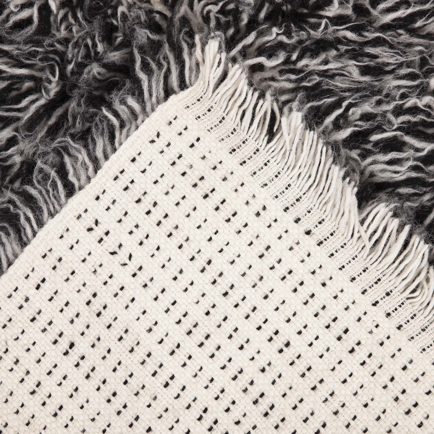 Alfombra Flokati 140X200 Negro DIB