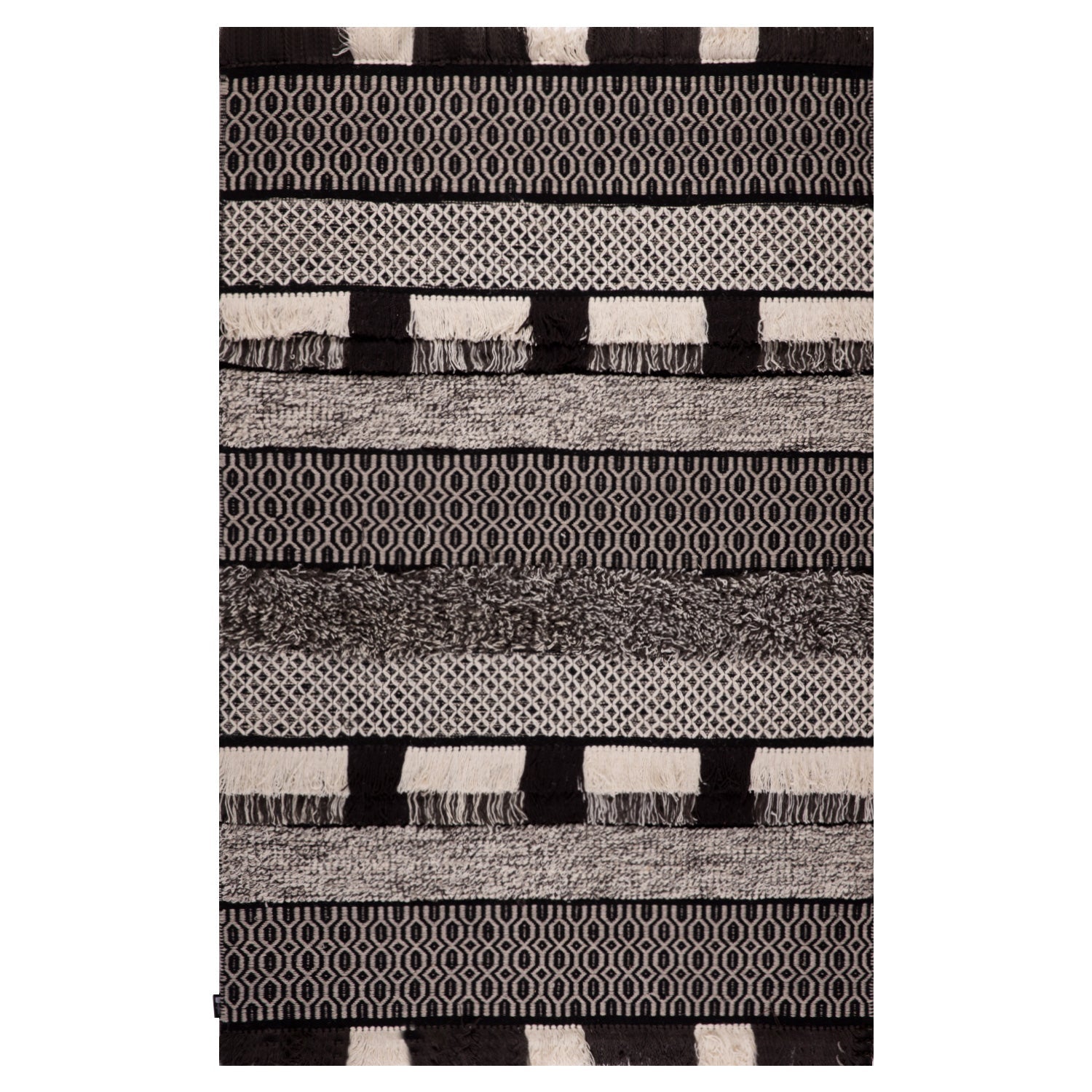 Alfombra Handwoven Wool 200X290 Negro/Gris DIB