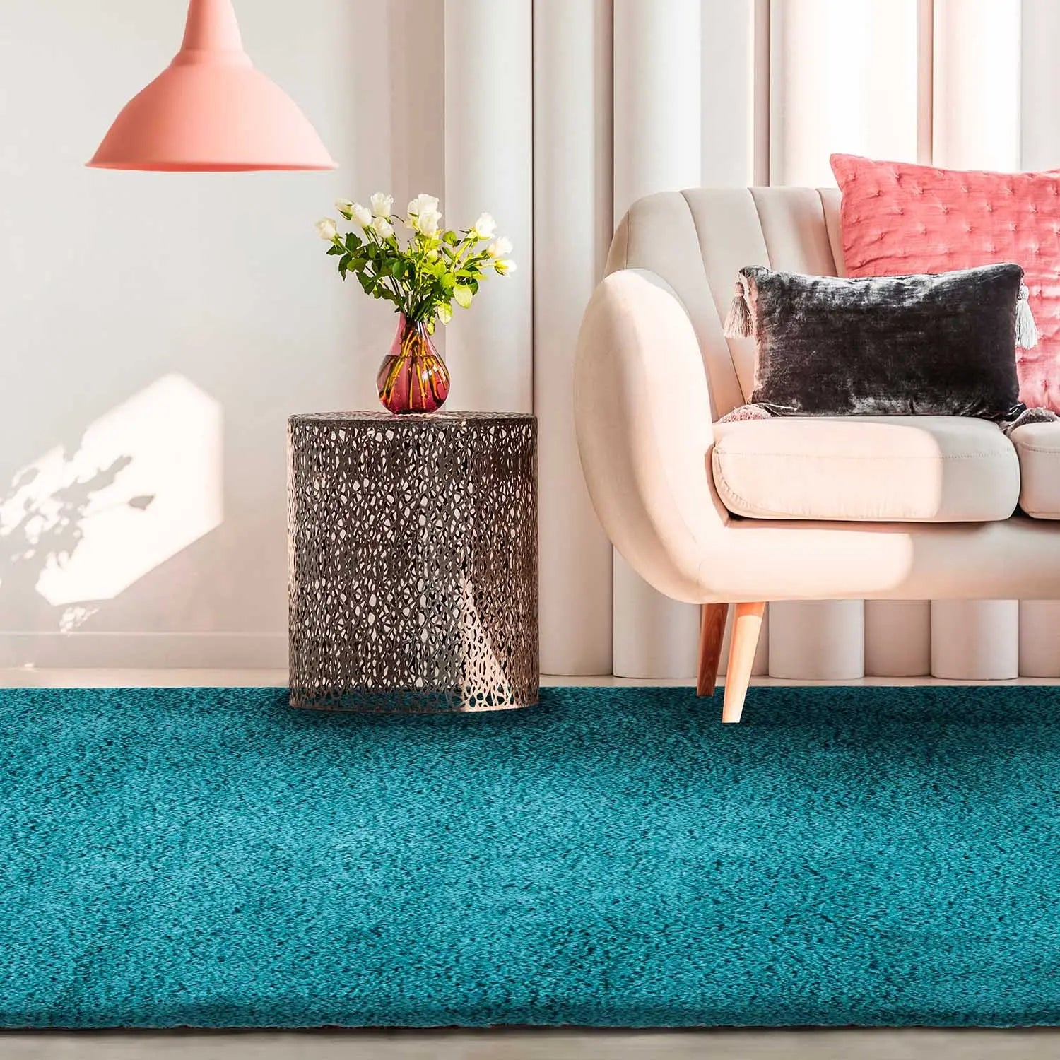 Alfombra Shaggy Colors 150X200 Turquesa DIB