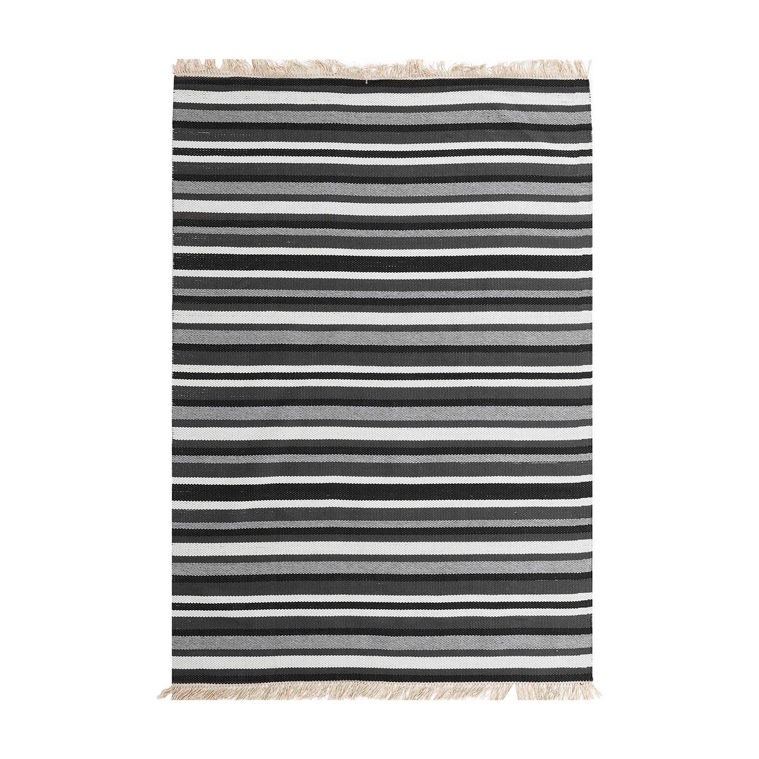 Alfombra Natural Stripe 160X230 Negro 252893 DIB