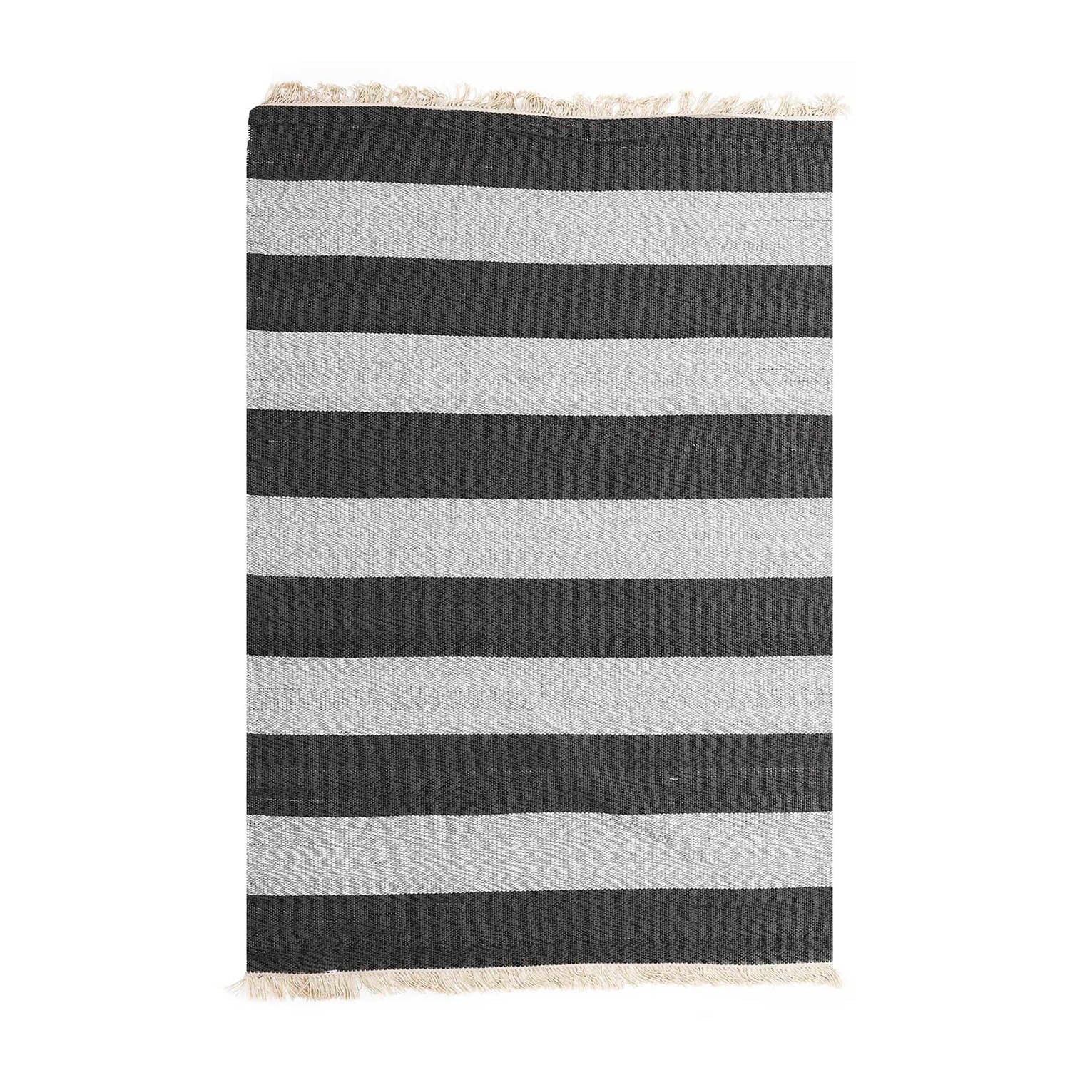 Alfombra Natural Stripe 160X230 Negro 252893 DIB