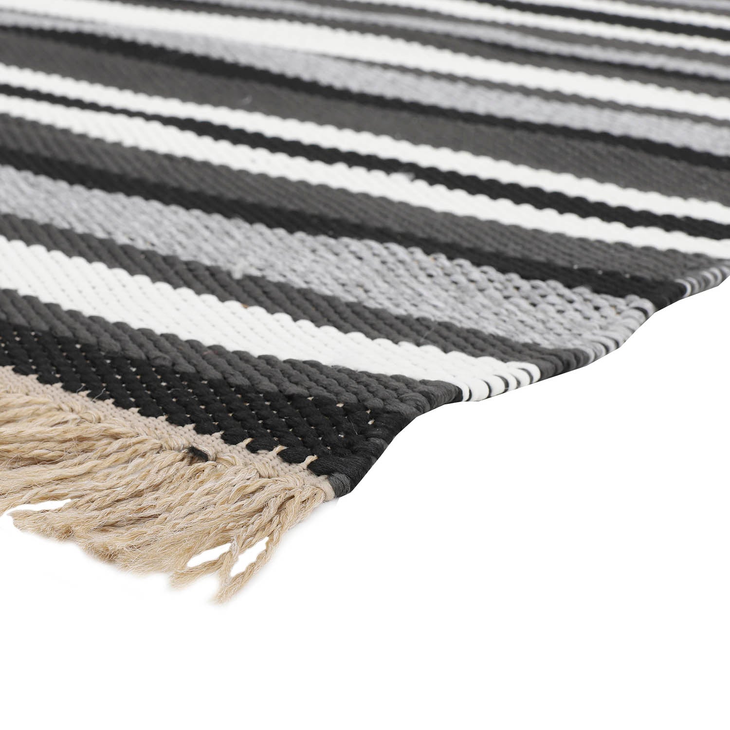 Alfombra Natural Stripe 160X230 Negro 252893 DIB