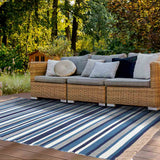 Alfombra Natural Stripe 190X290 Azul 252891 DIB