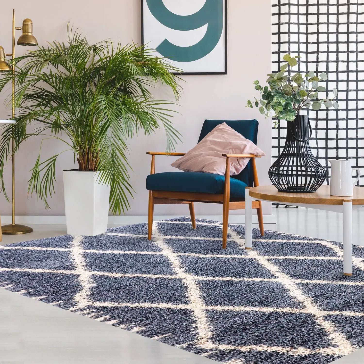 Alfombra Shaggy Design 180X275 Aqua DIB