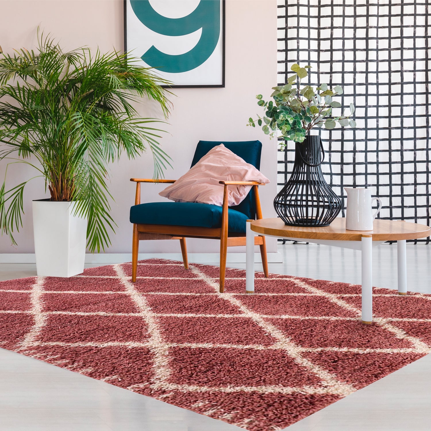 Alfombra Shaggy Design 180X275 Rosa 4536 DIB