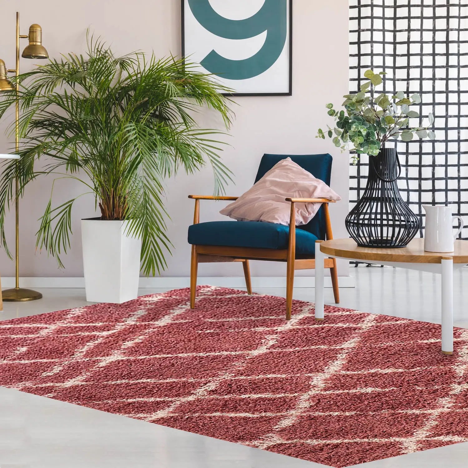 Alfombra Shaggy Design 180X275 Rosa 138136 DIB