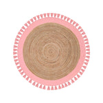 Alfombra de Yute Redonda Malibú Rosa 150x150cm DIB