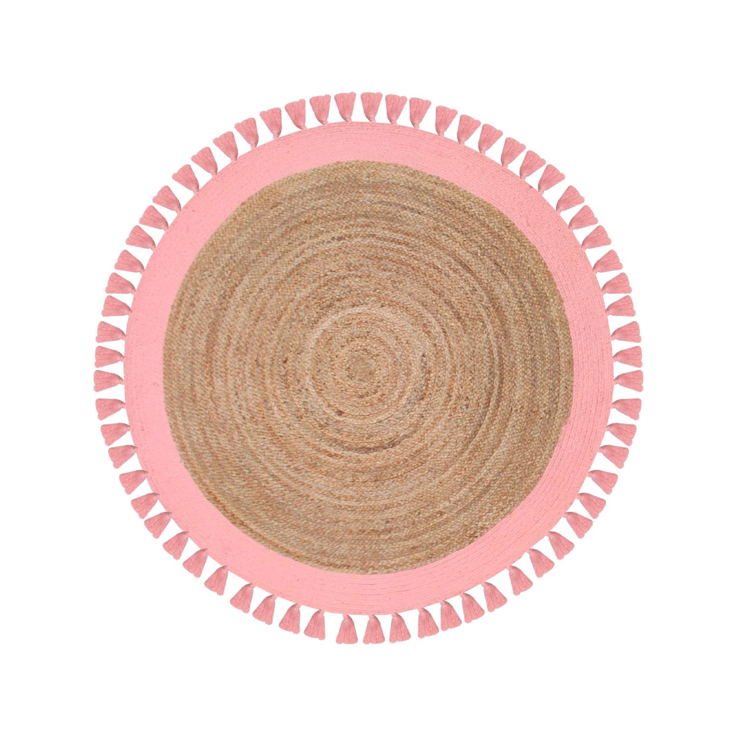 Alfombra de Yute Redonda Malibú Rosa 150x150cm DIB