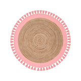 Alfombra de Yute Redonda Malibú Rosa 150x150cm DIB