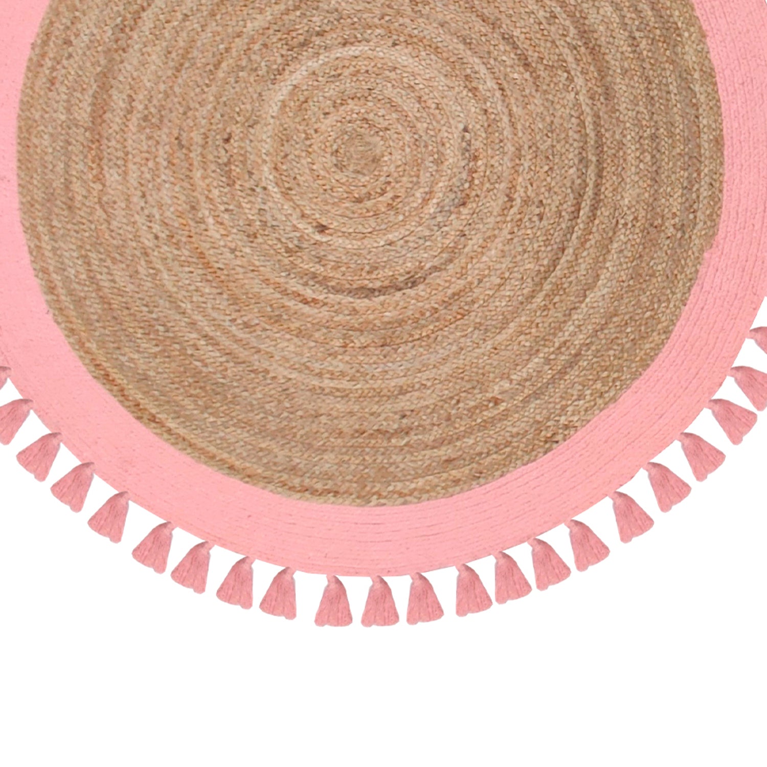 Alfombra de Yute Redonda Malibú Rosa 150x150cm DIB