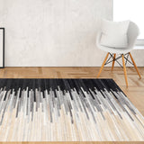 Alfombra Leather Patch Design 160X230 Negro/Gris/Beige DIB