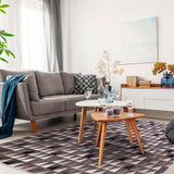 Alfombra Natural Leather Design 160X230 Café/Gris DIB