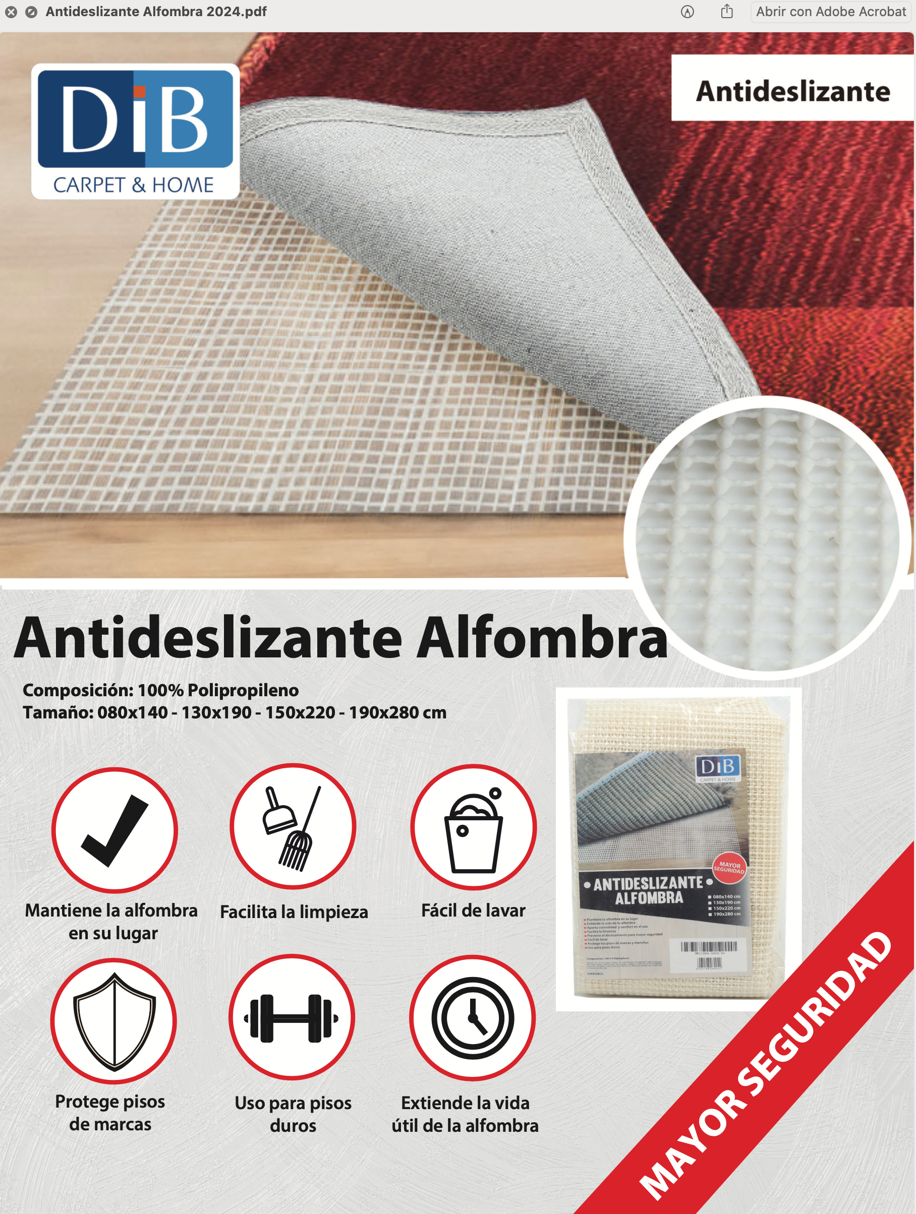 Antideslizante Alfombra 130x190 DIB