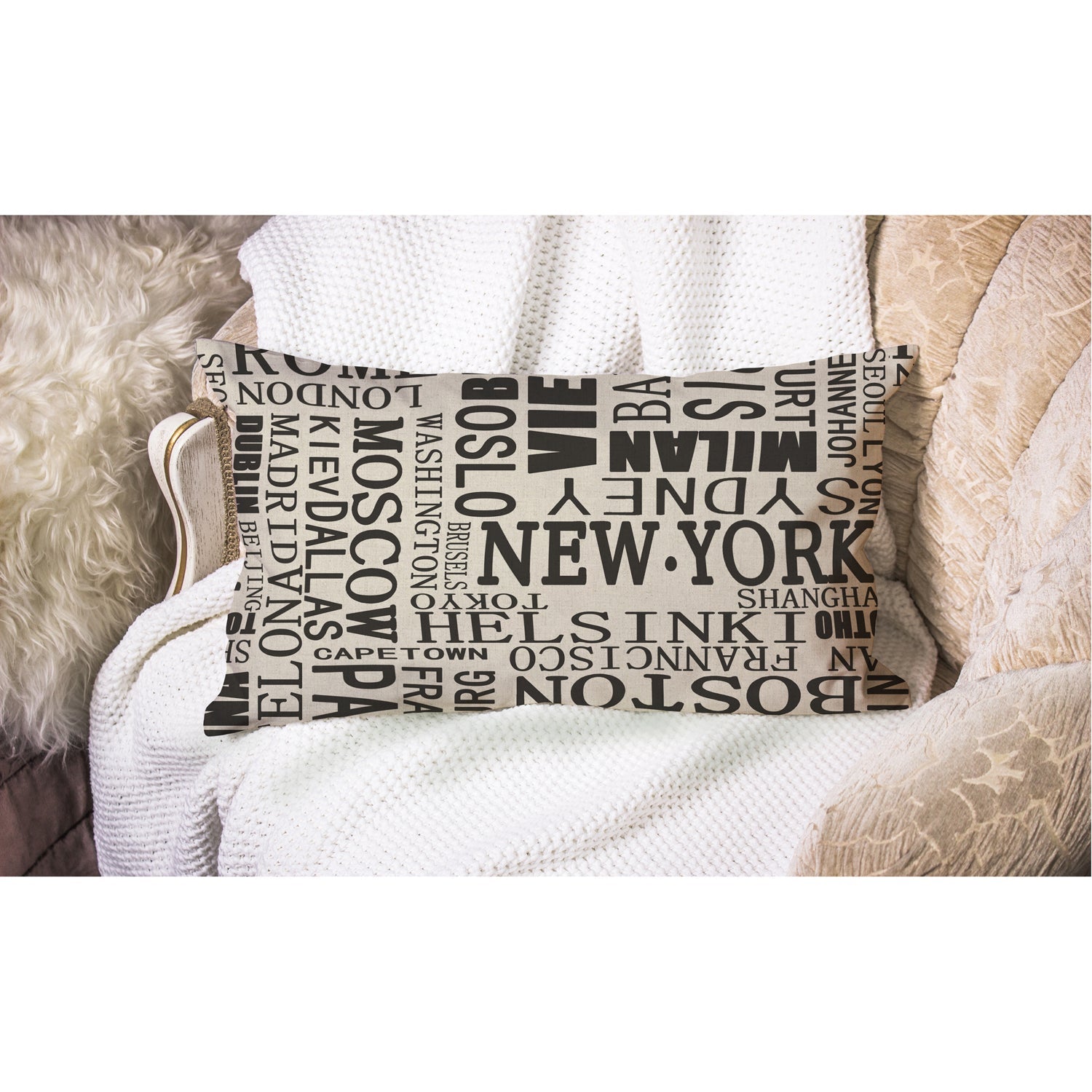 Cojin Lino Look Urban 30X50 Cities Hebra