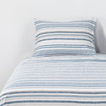 Sabanas Microfibra 1.5 Plaza Lineas Azul /  Beige DIB