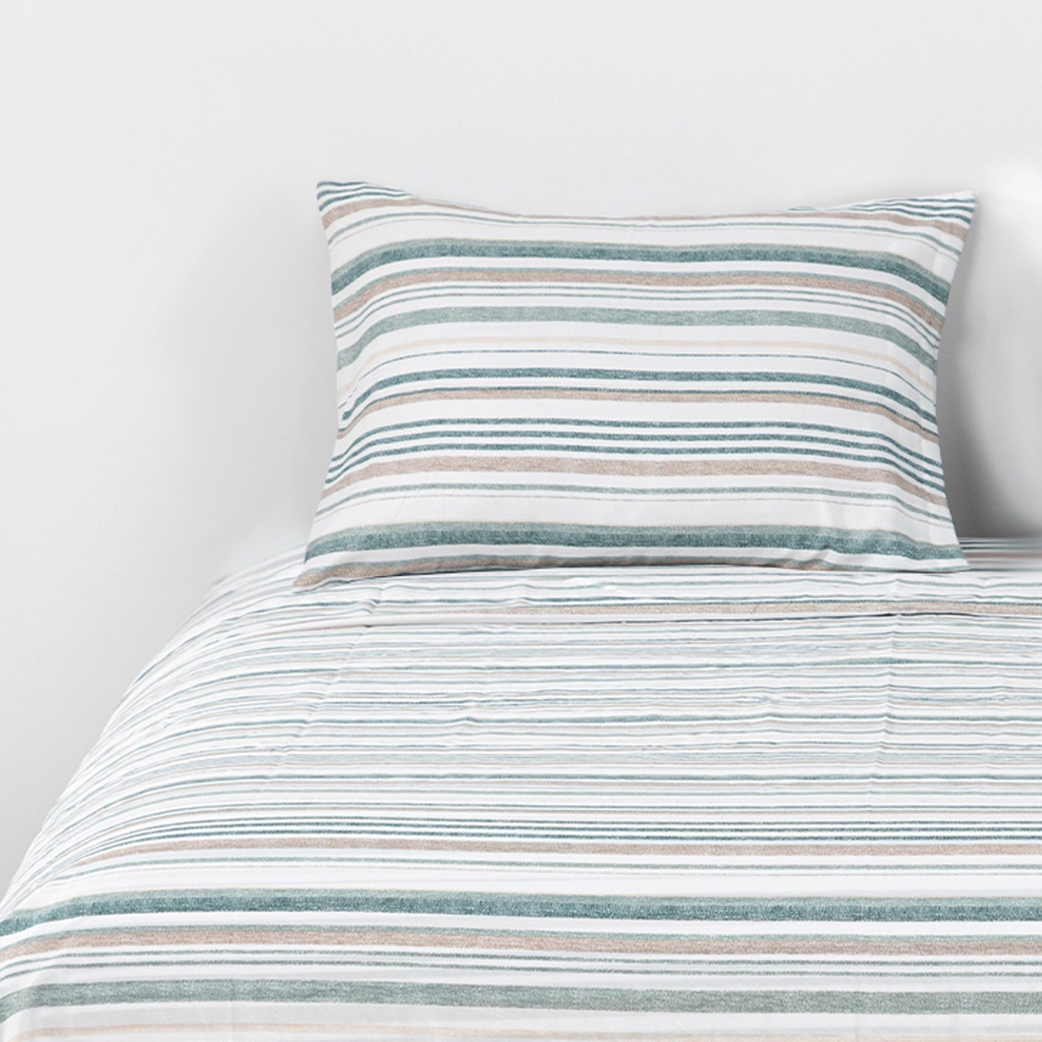 Sabanas Microfibra 1.5 Plaza Lineas Verde DIB