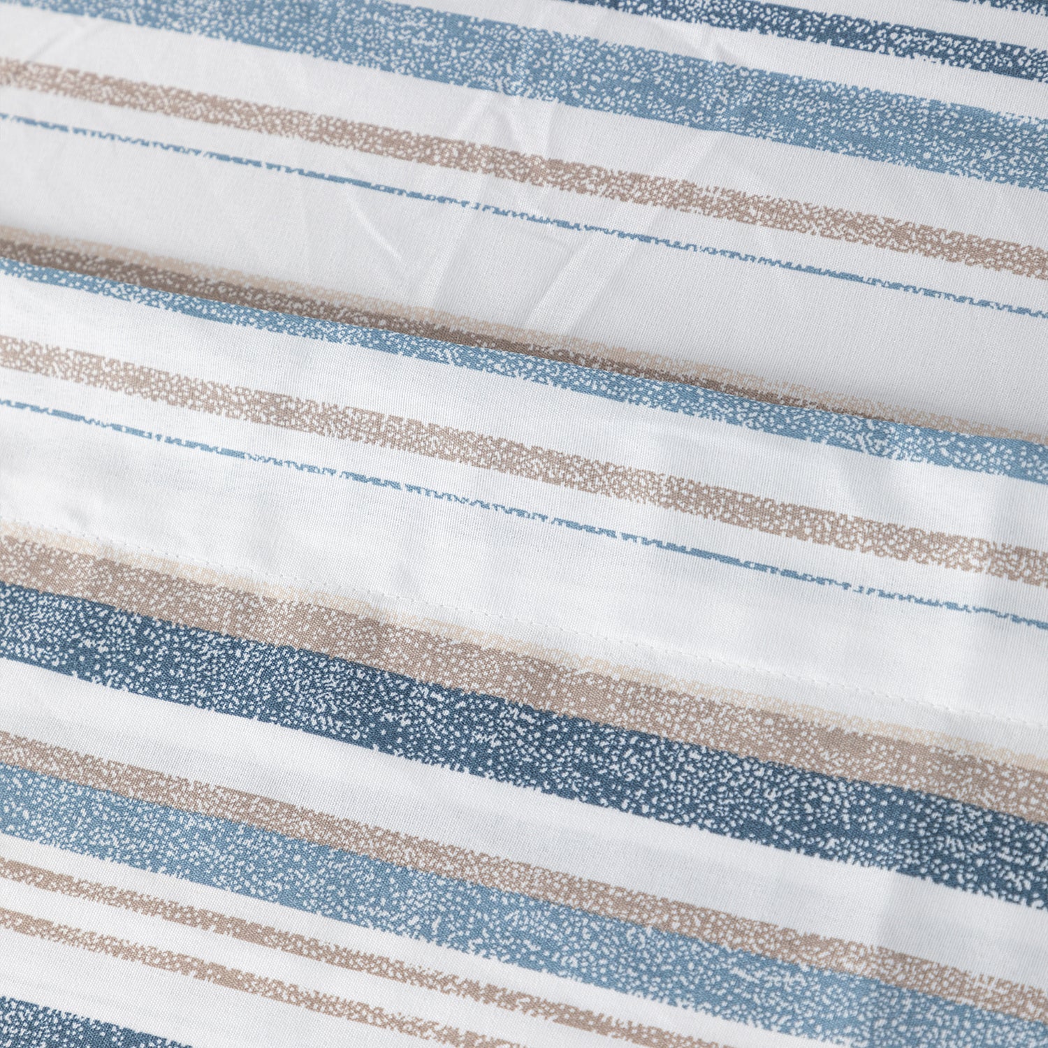 Sabanas Microfibra 2 Plaza Lineas Azul /  Beige DIB