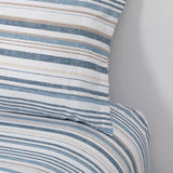 Sabanas Microfibra 2 Plaza Lineas Azul /  Beige DIB