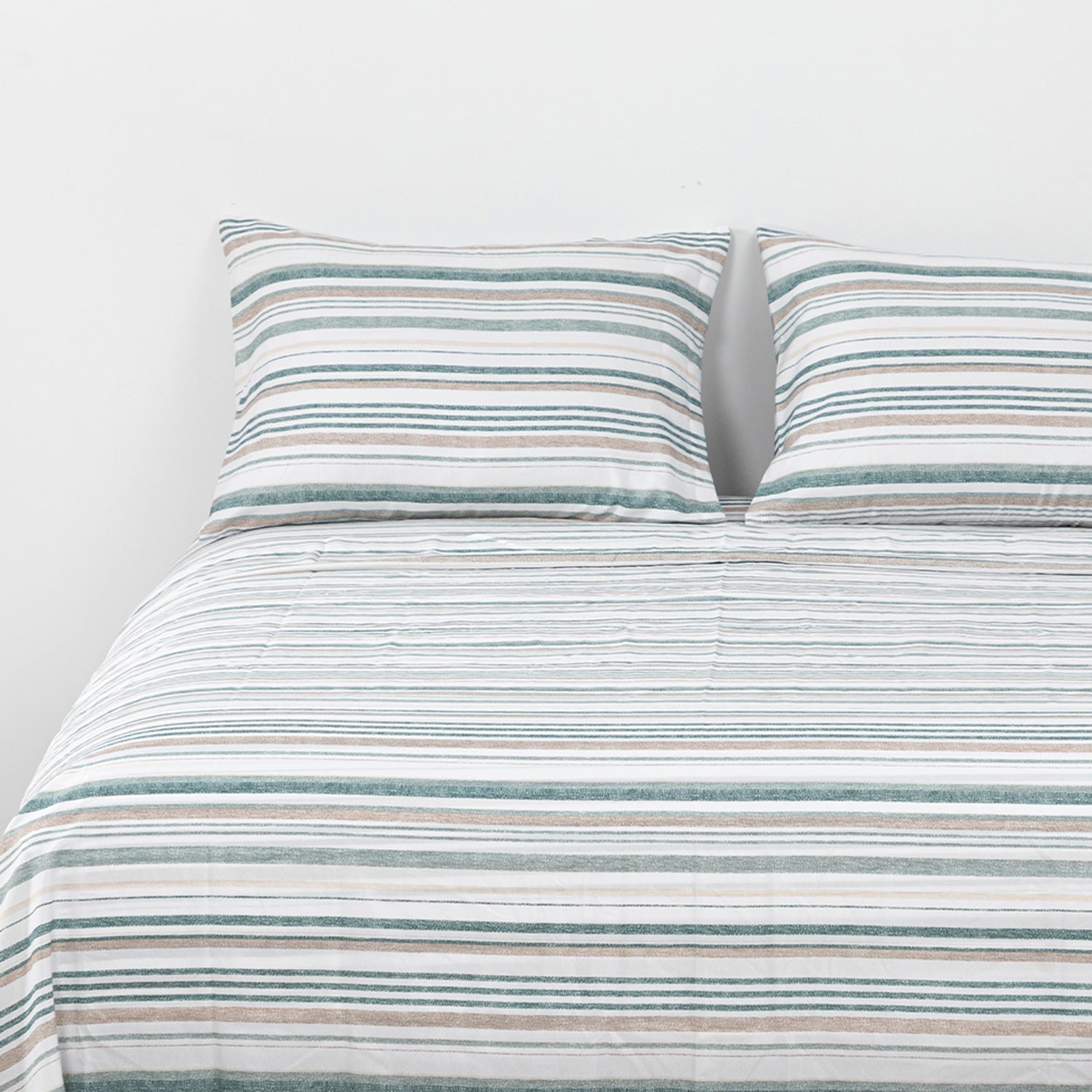 Sabanas Microfibra 2 Plazas Lineas Verde DIB