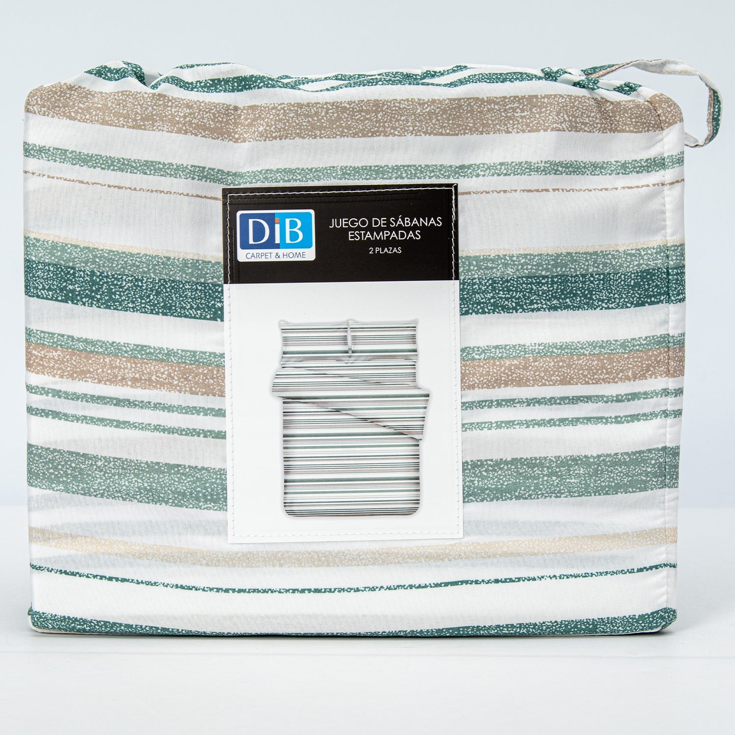 Sabanas Microfibra 2 Plazas Lineas Verde DIB