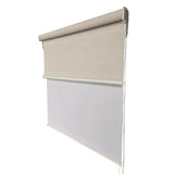 Cortina Roller Doble Black Out +Tela Lino 90X170 Ivory DIB