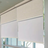 Cortina Roller Doble Black Out +Tela Lino 150X230 Ivory DIB