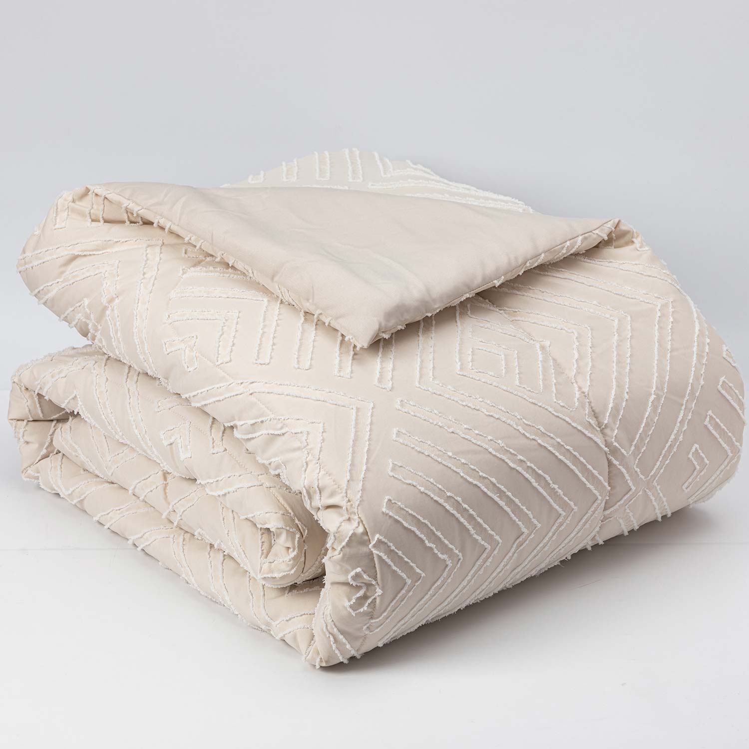 Plumon Jacquard 1.5 Plaza Flechas Beige DIB