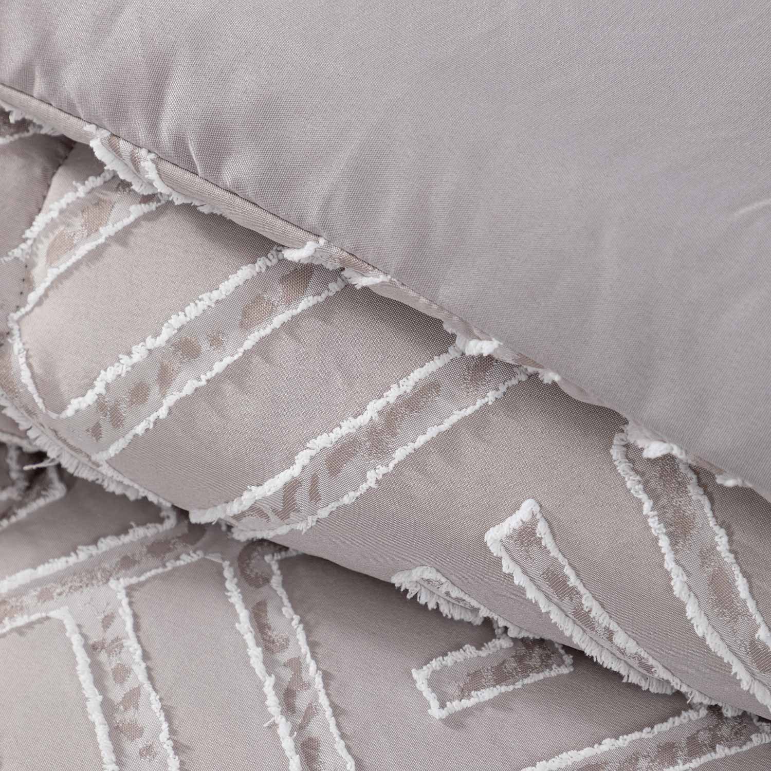 Plumon Jacquard 1.5 Plaza Flechas Gris DIB