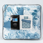 Plumon Reversible 1.5 Plaza  Flores Azul DIB