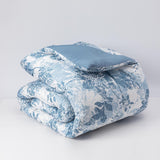 Plumon Reversible 1.5 Plaza  Flores Azul DIB