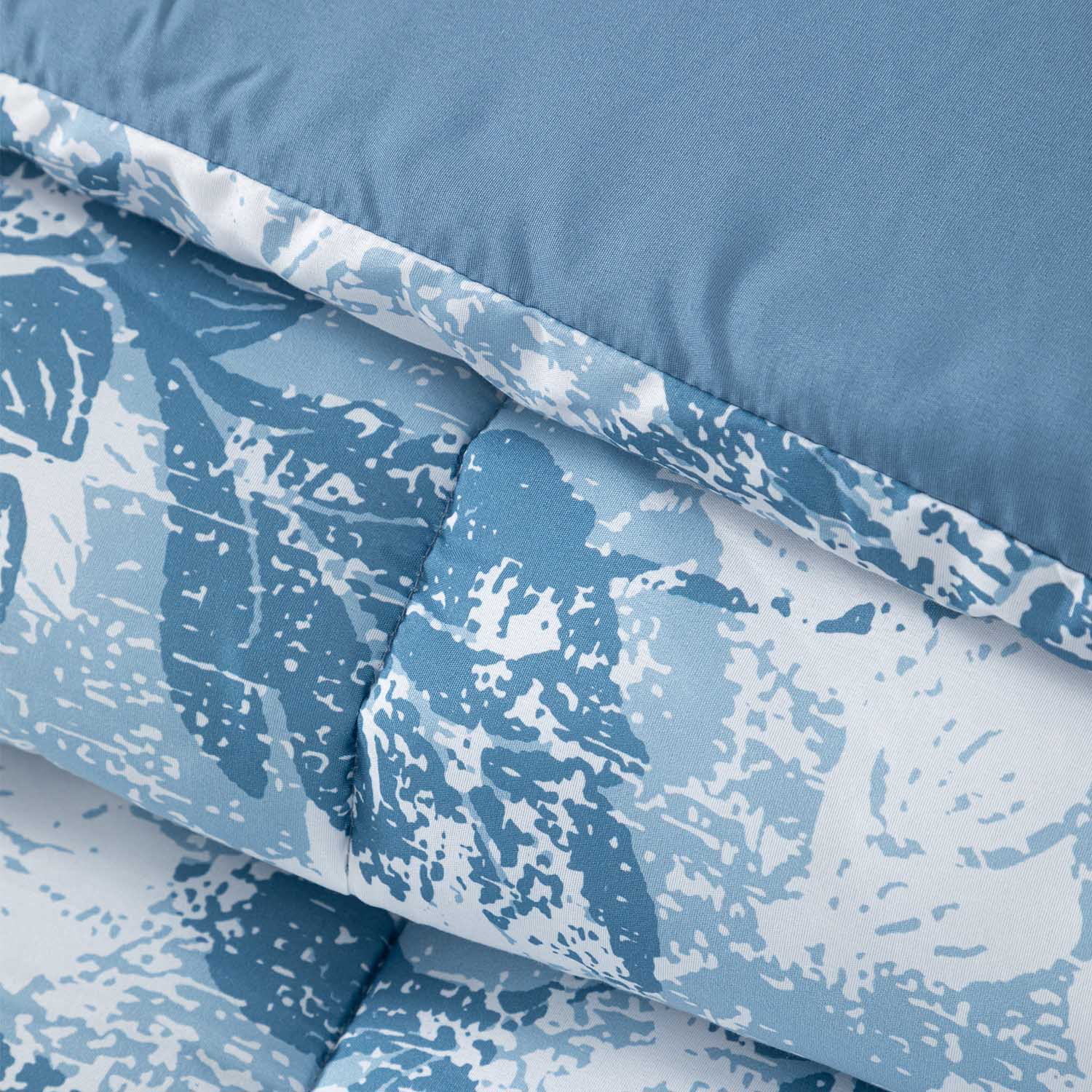 Plumon Reversible 1.5 Plaza  Flores Azul DIB