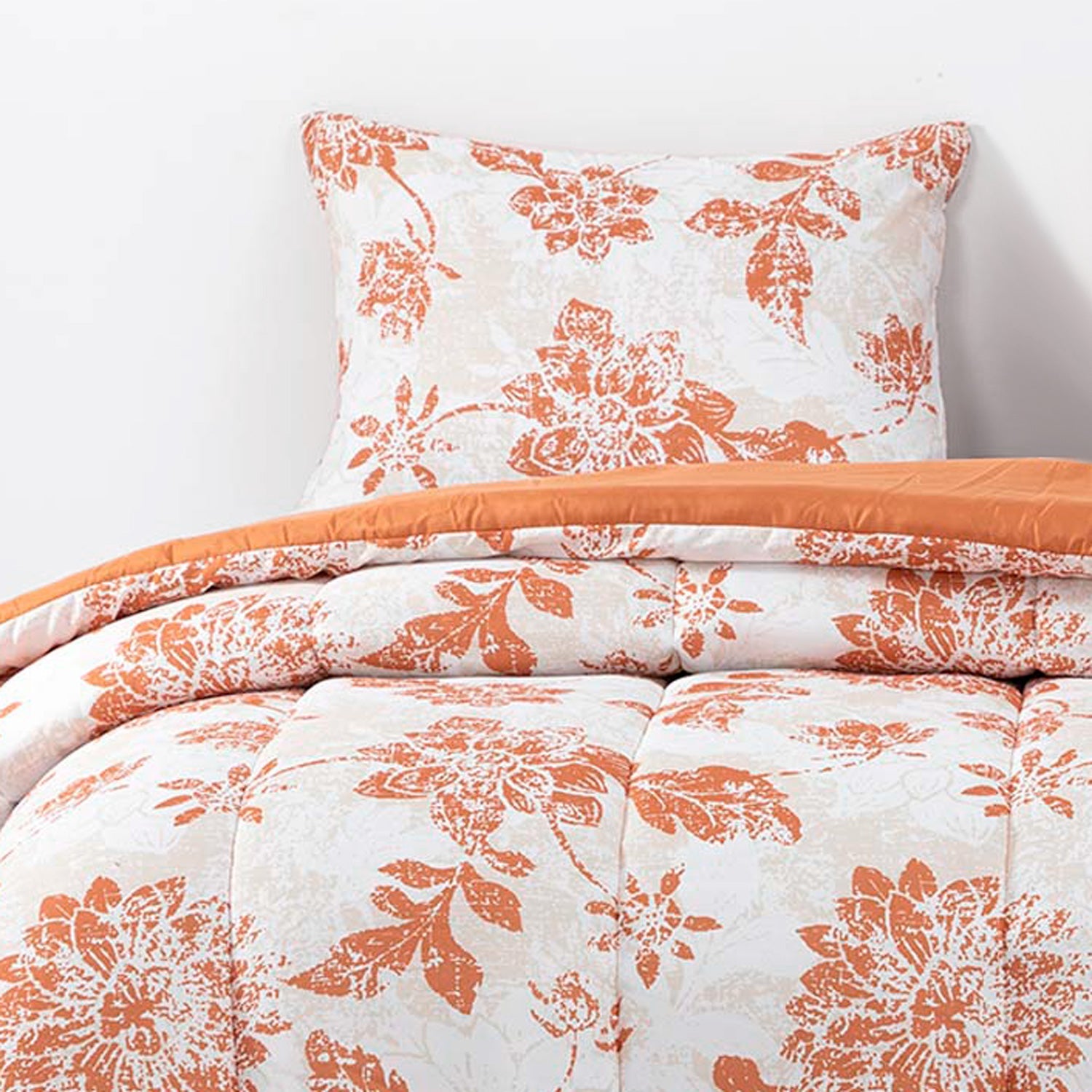 Plumon Reversible 1.5 Plaza Flores Terracota DIB