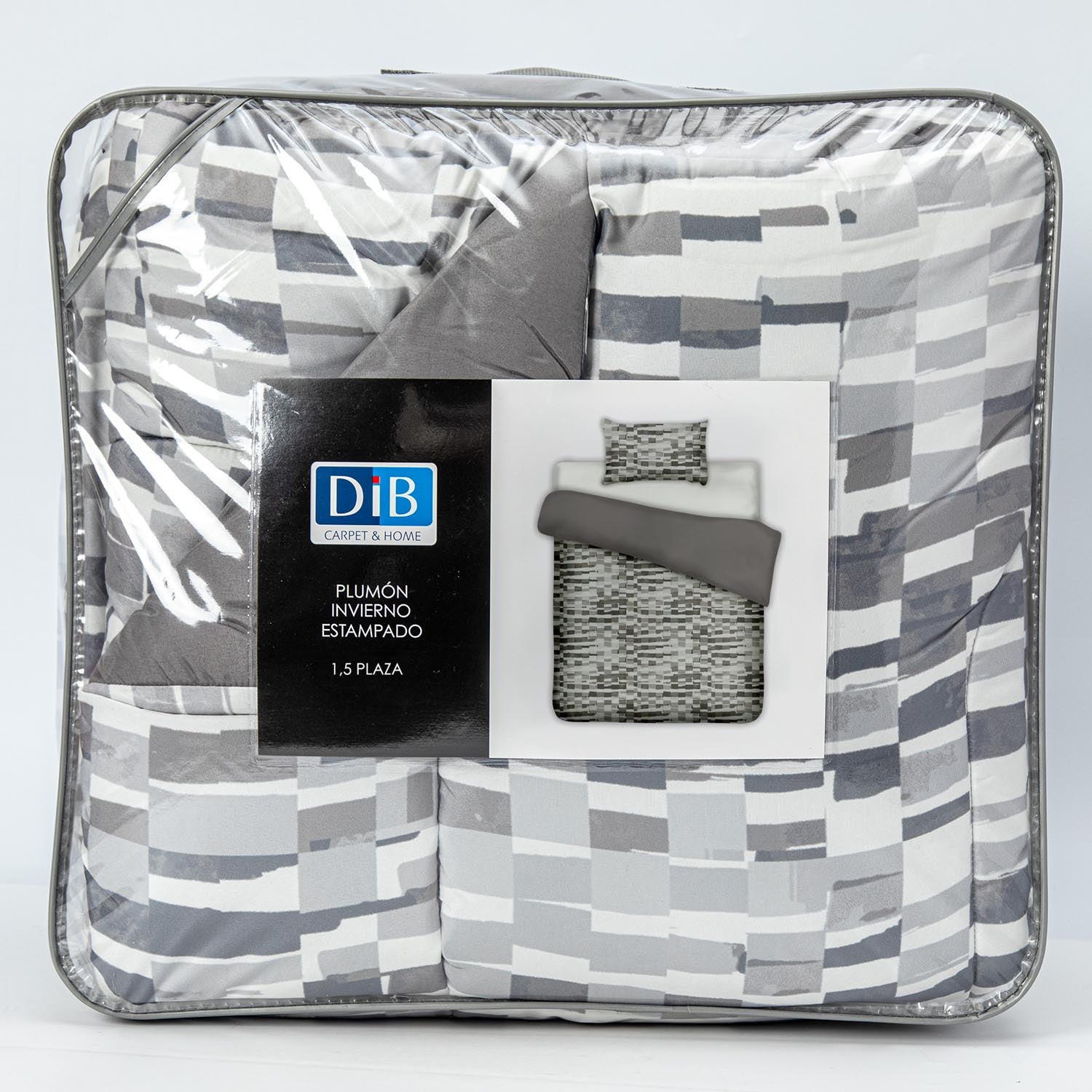 Plumon Reversible 1.5 Plaza Ladr. Gris DIB