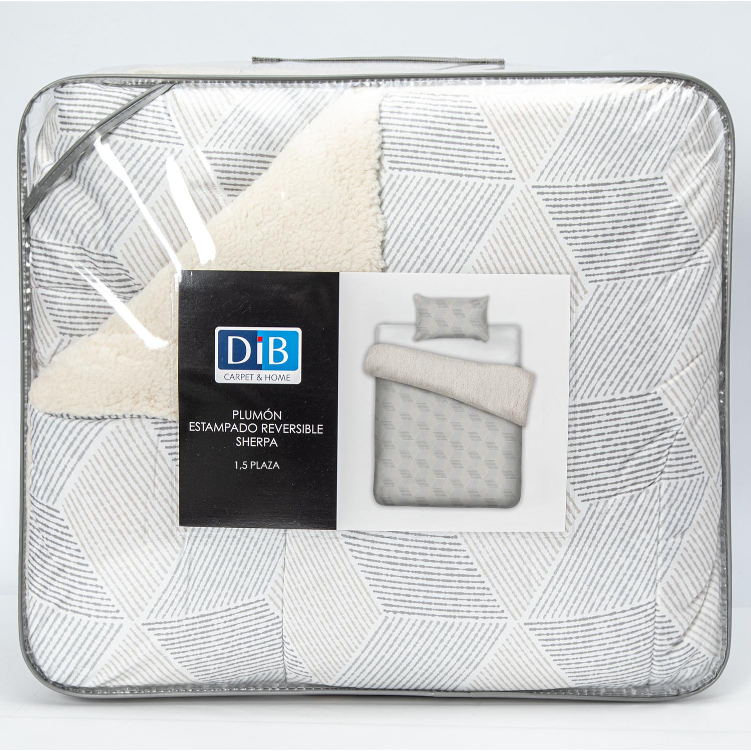 Plumon  Reversible Sherpa 1.5 Plaza Block. Gris DIB