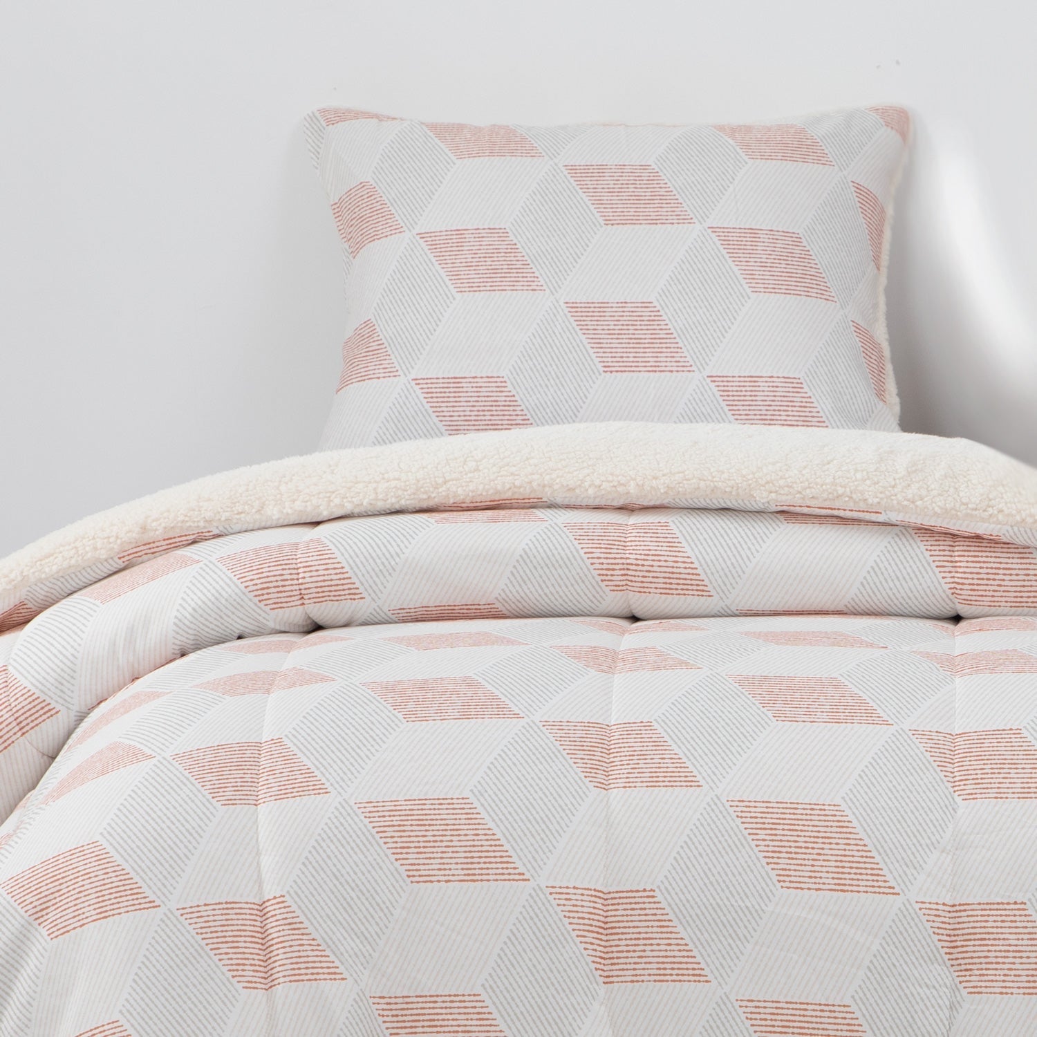 Plumon Reversible Sherpa 1.5 Plaza Block. Terracota DIB