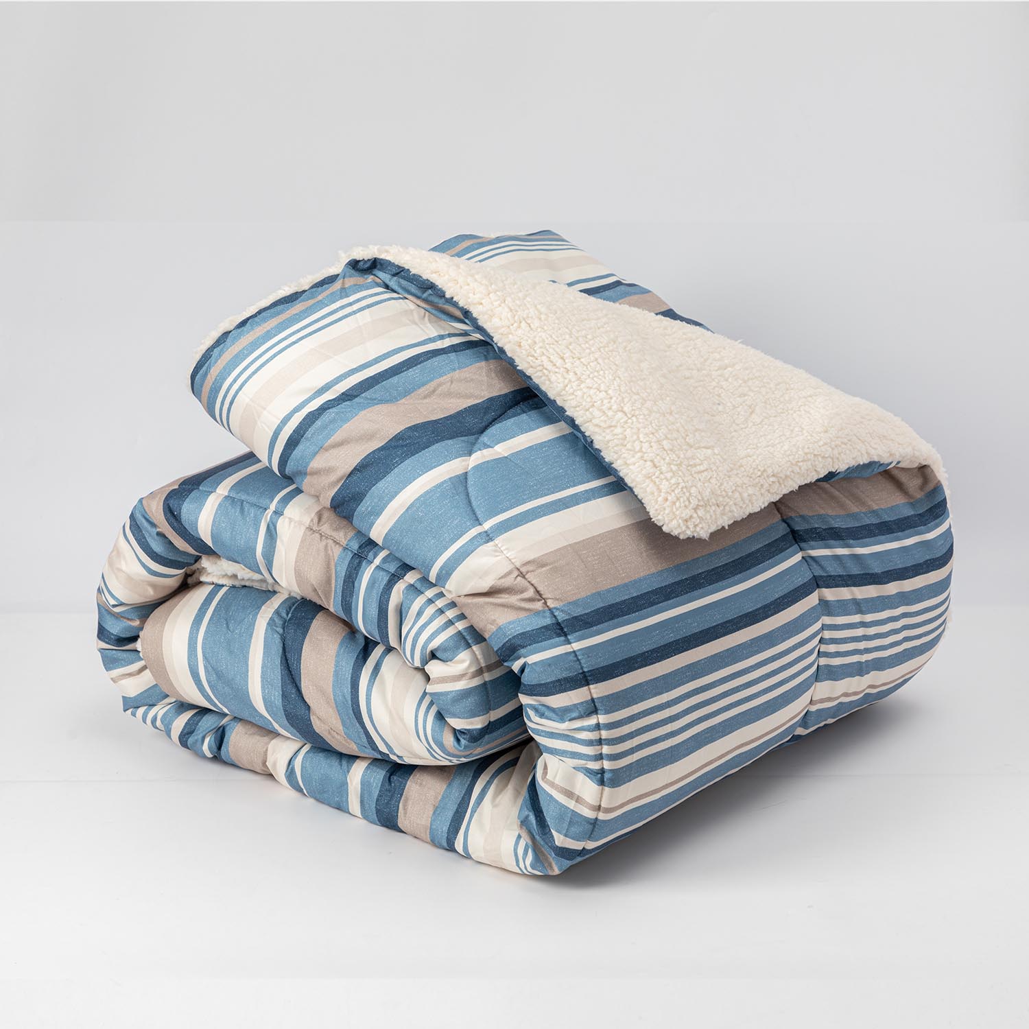 Plumon  Reversible Sherpa 1.5 Plaza Lineas Azul DIB