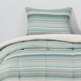 Plumon  Reversible Sherpa 1.5 Plaza Lineas Verde DIB