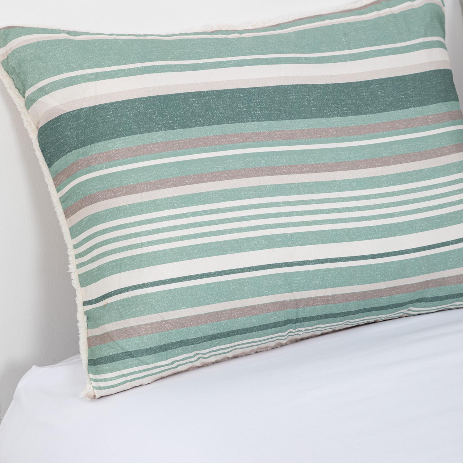 Plumon  Reversible Sherpa 1.5 Plaza Lineas Verde DIB