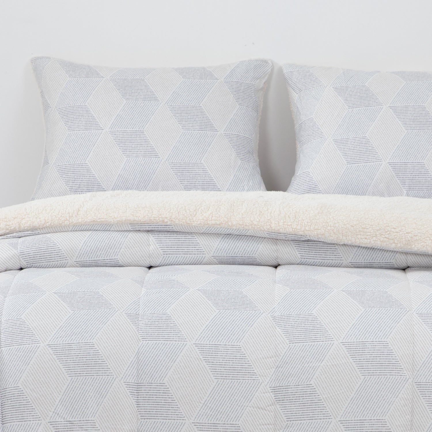 Plumon  Reversible Sherpa 2 Plazas Block. Gris DIB