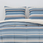 Plumon  Reversible Sherpa 2 Plazas Lineas Azul DIB