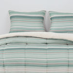 Plumon  Reversible Sherpa 2 Plazas Lineas Verde DIB