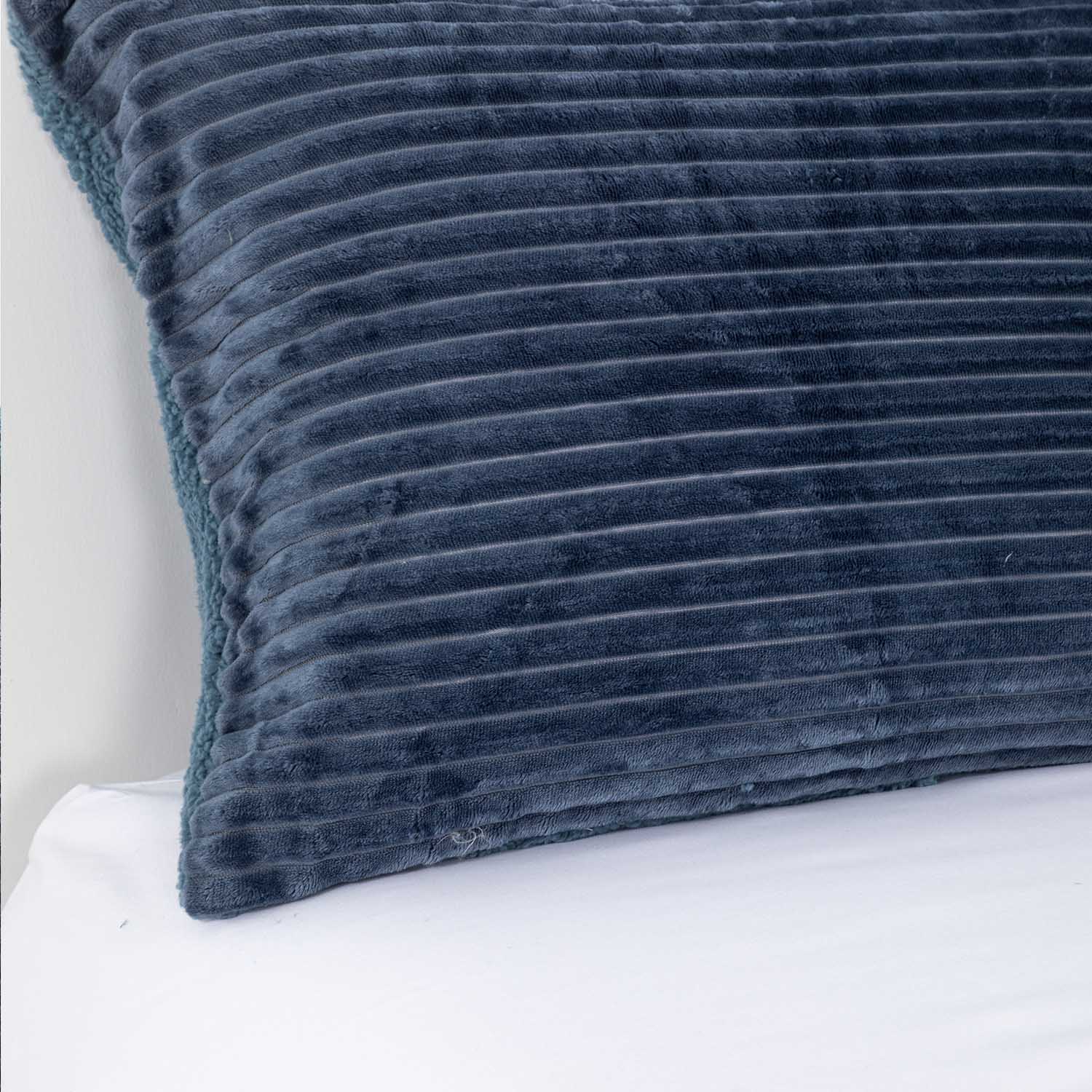 Cobertor  Reversible Sherpa 2 Plazas Cotelón Azul DIB