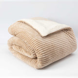Cobertor  Reversible Sherpa 2 Plazas Cotelón Beige DIB