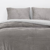 Cobertor  Reversible Sherpa 2 Plazas Cotelón Gris DIB